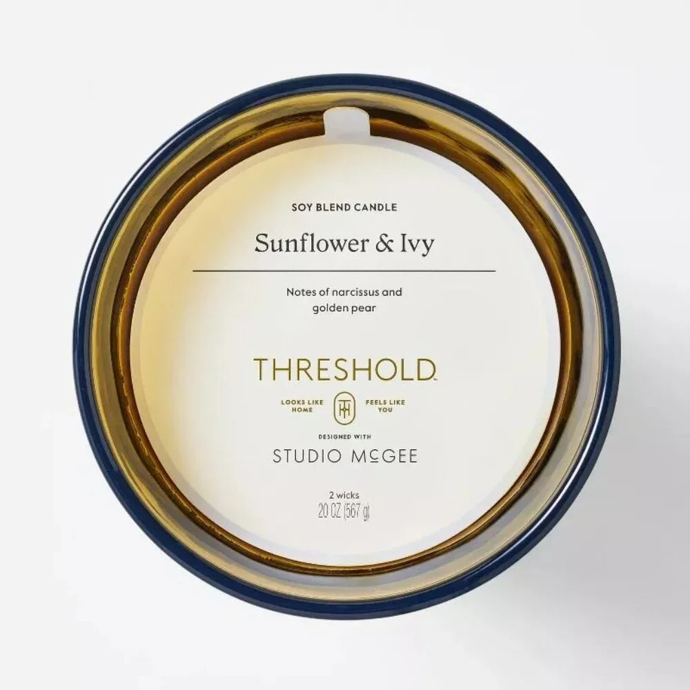 20oz Sunflower & Ivy‎ 2-Wick Glass Candle – Threshold Studio McGee, Target 2025
